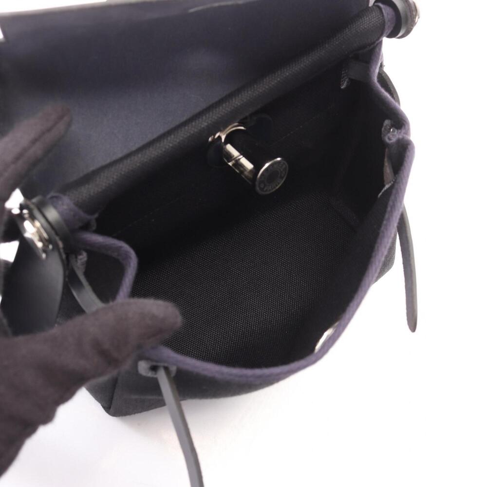 Hermes Herbag Zip Mini Shoulder Bag Handbag Canvas Leather Toile Military Vac... - Picture 3 of 6